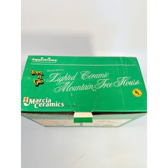 Lighted Christmas Village Mountain House Cabin Tree Marcia Ceramics Inspirations - Picture 15 of 16